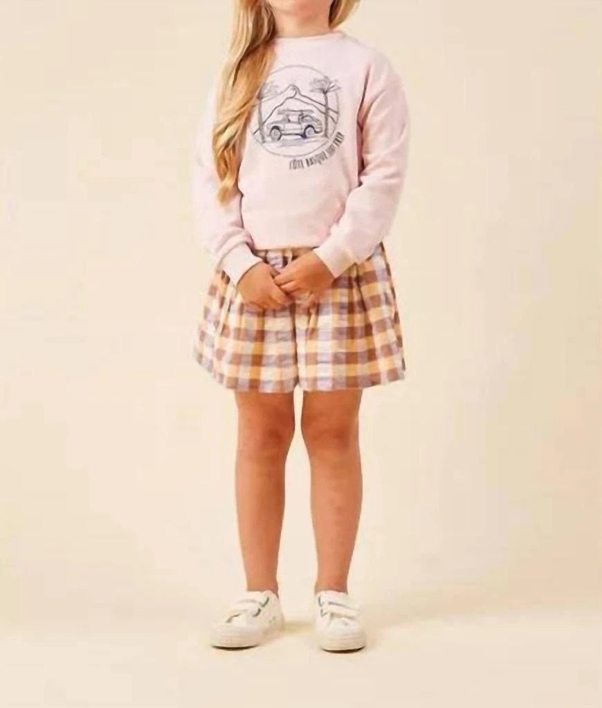 Arsène et les Pipelettes Sherbert Check Skirt In Multicolor