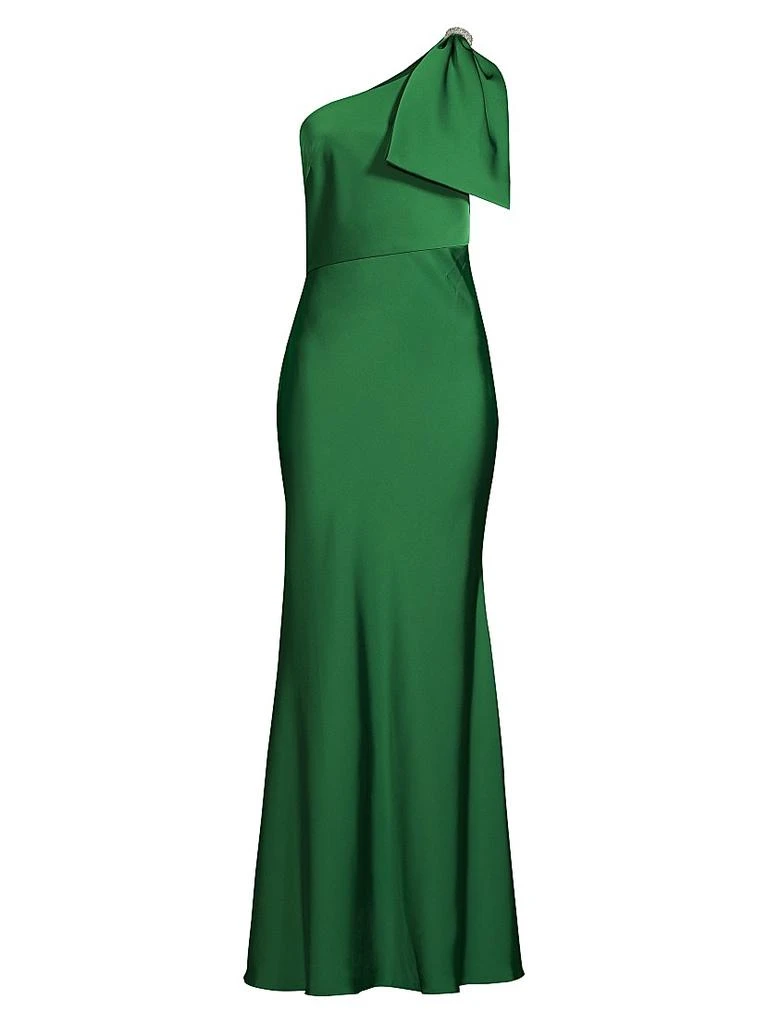 Sachin & Babi Aubrey Satin One-Shoulder Gown 1