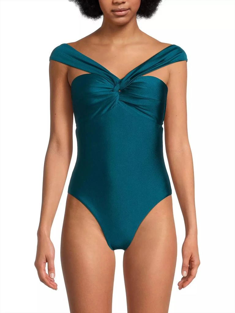 Milly Betsy Gloss Bandeau One-Piece Swimsuit 3