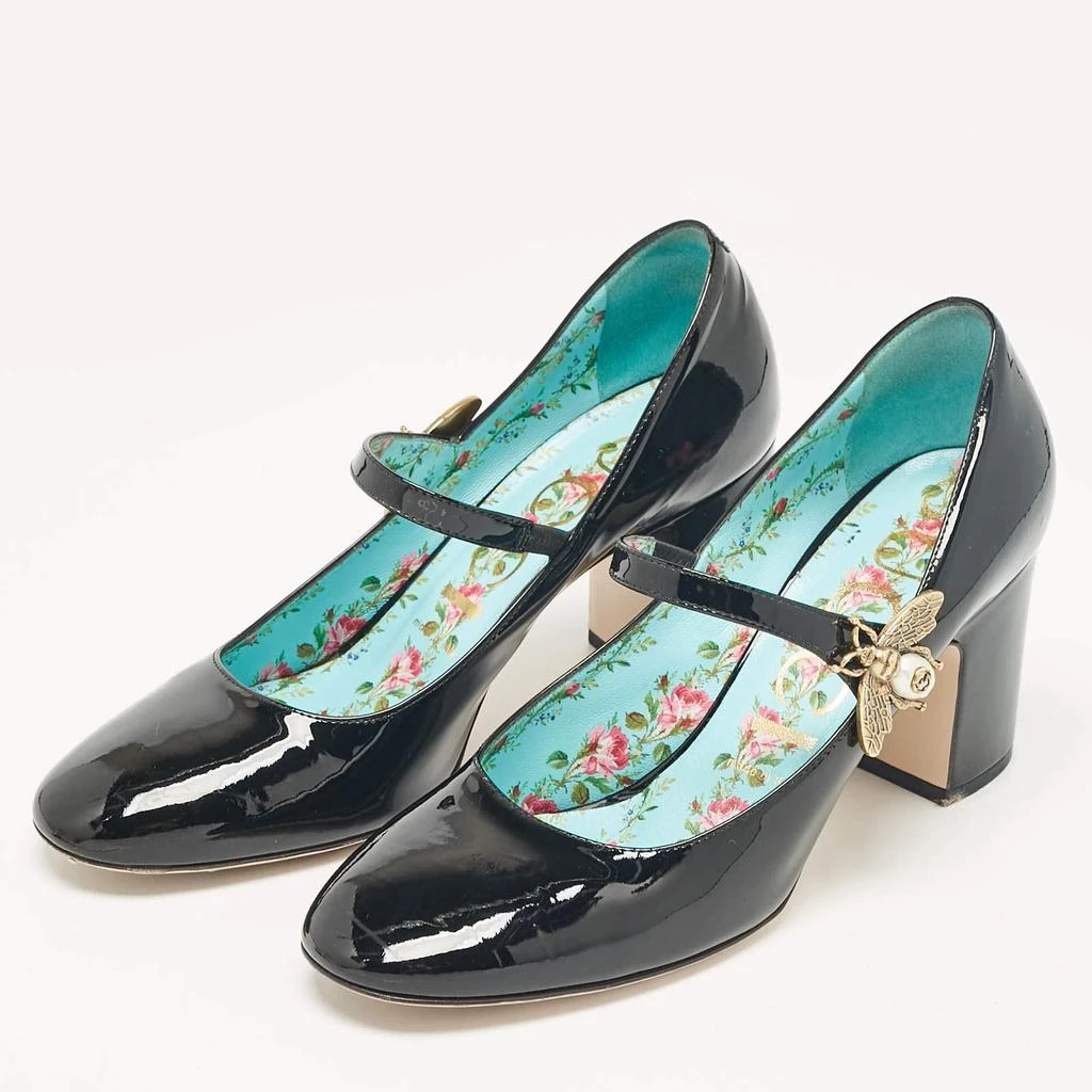 Gucci Gucci Black Patent Lois Bee Mary Jane Pumps Size 37.5 2