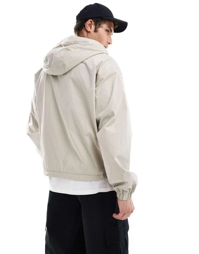 ASOS ASOS DESIGN windbreaker jacket with hood in stone 3