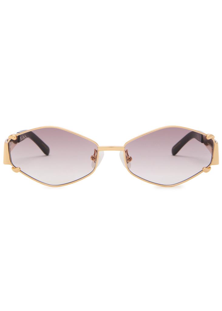 FOR ART'S SAKE Empress 18kt gold-plated hexagon-frame sunglasses