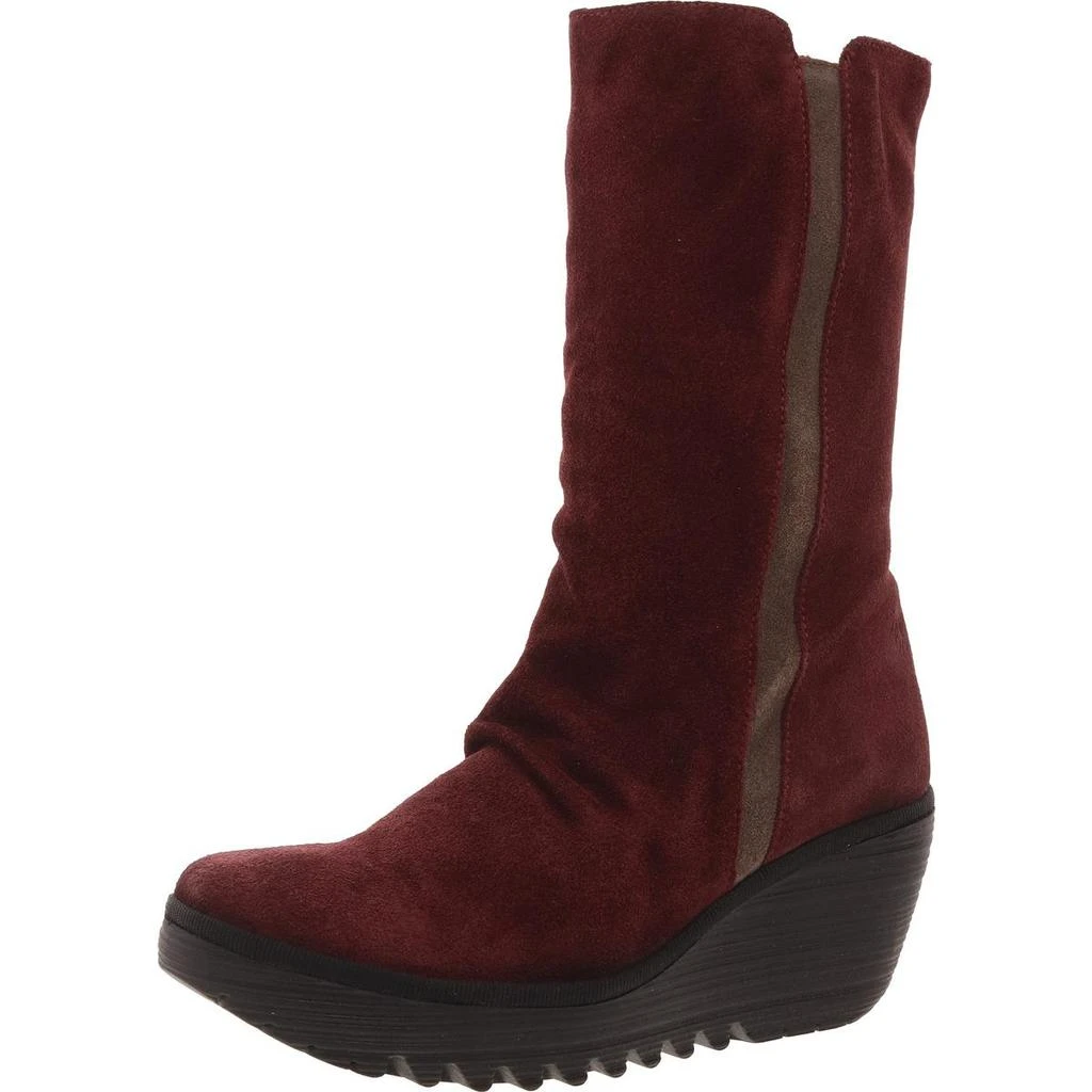 FLY London Yemy 408 Womens Zipper Suede Mid-Calf Boots 1