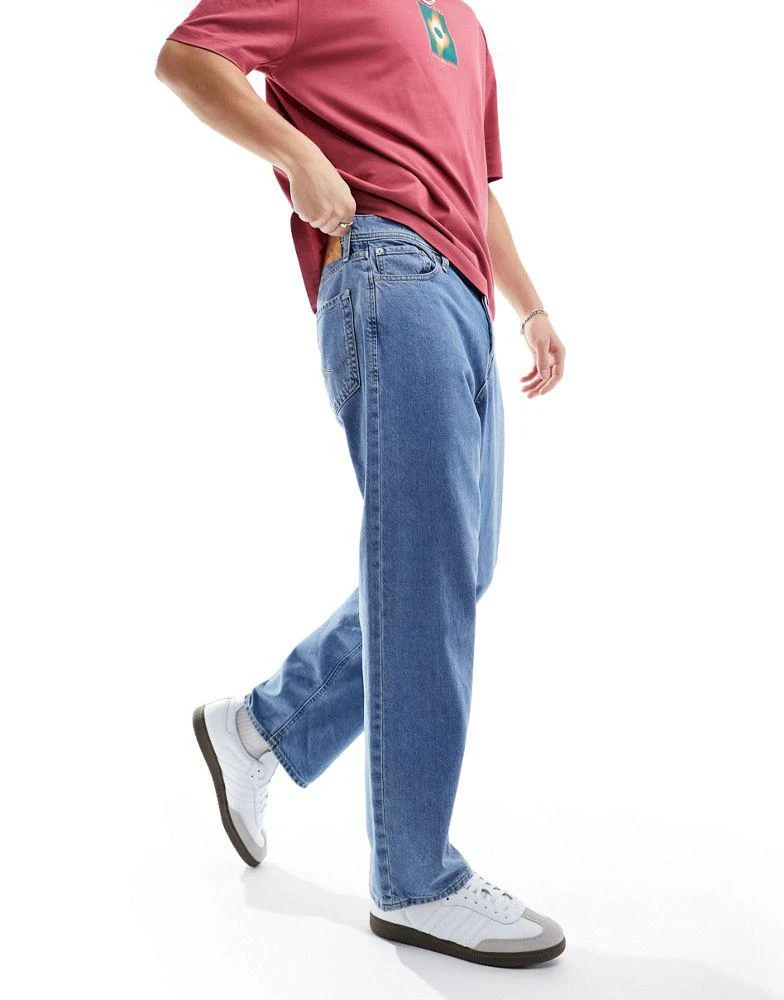 Jack & Jones Jack & Jones Alex baggy jeans in mid blue 3