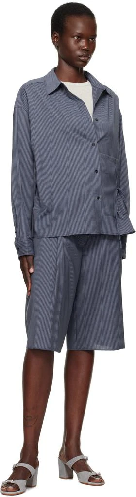 Deiji Studios Navy Pocket Wool Shirt 4