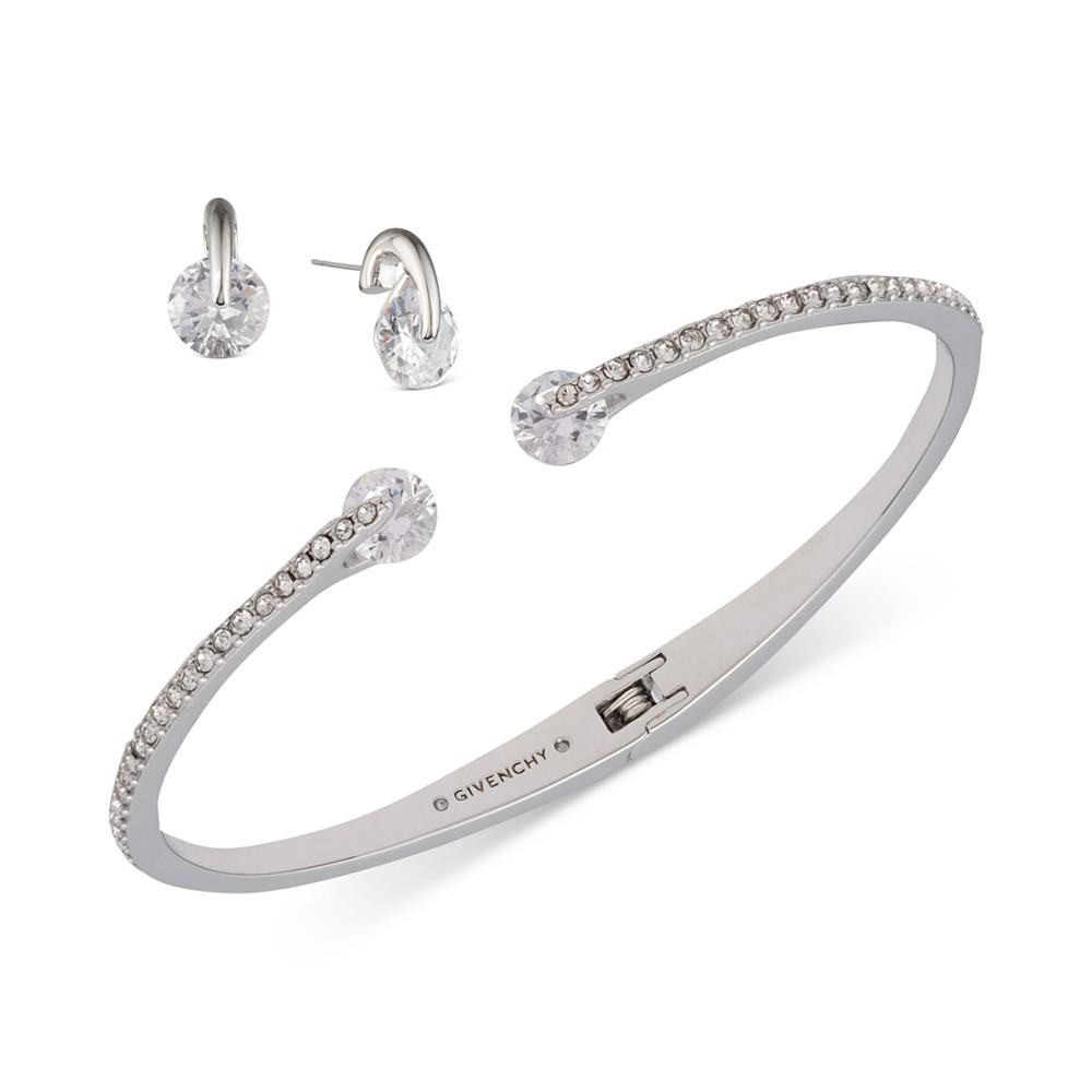 Givenchy 2-Pc. Set Color Floating Stone & Crystal Cuff Bangle Bracelet & Matching Stud Earrings