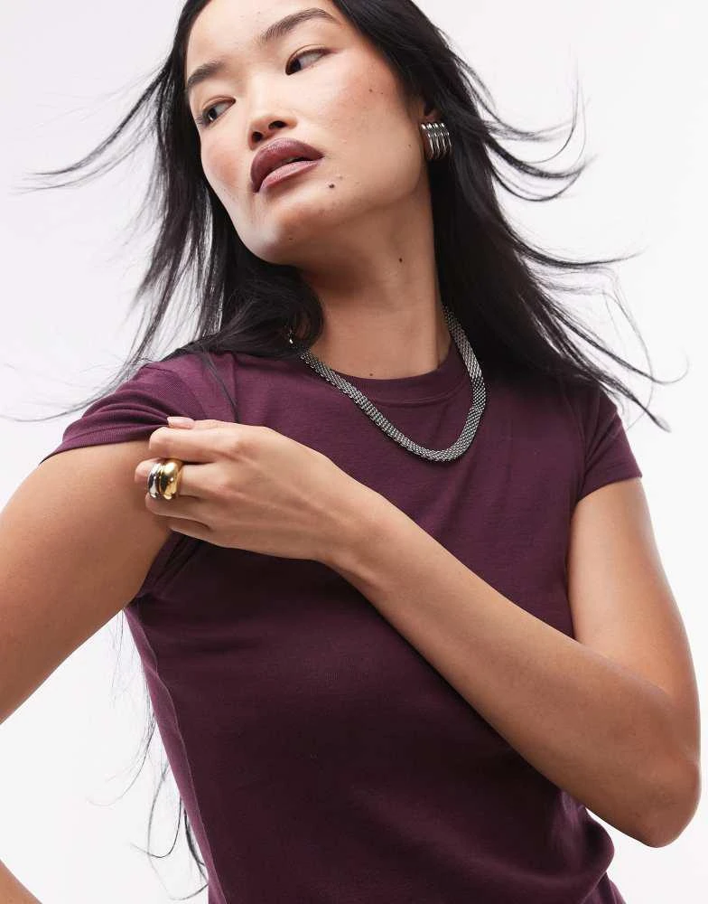 Topshop Topshop everyday tee in wine 3