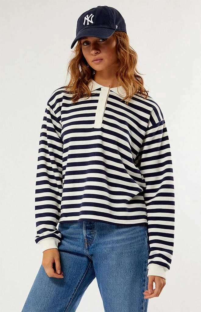 Daisy Street Knit Striped Rugby Shirt 1