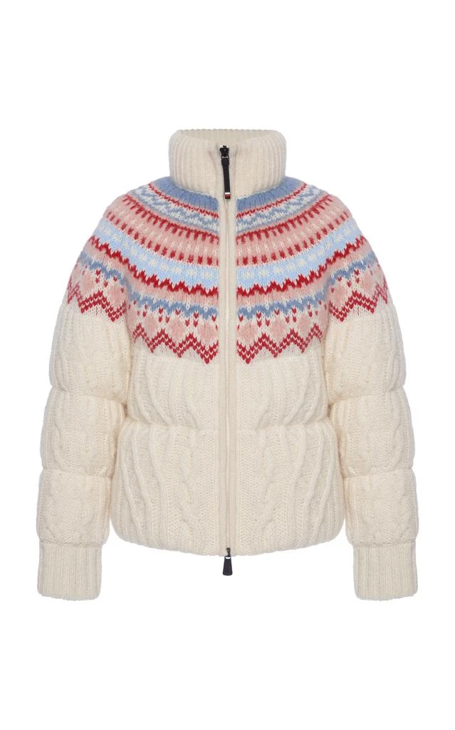 Moncler Moncler Grenoble - Knit Wool-Mohair Down Jacket - White - S - Moda Operandi 1