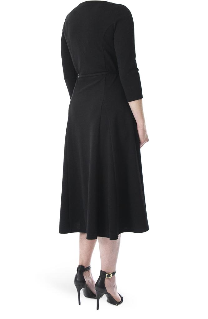 Nina Leonard Sylvia Grommet Split Neck Tea Dress