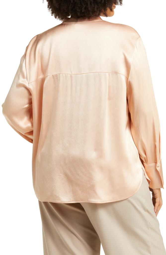 Vince Relaxed Band Collar Button-Up Shirt