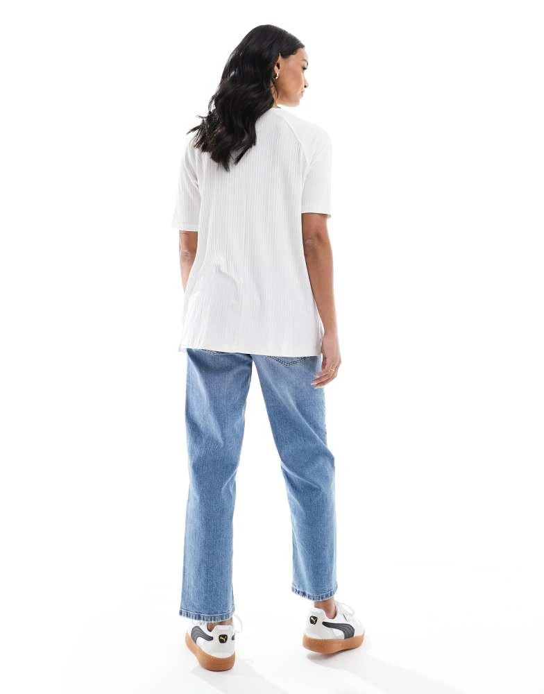 ASOS ASOS DESIGN Maternity ankle grazer straight leg jeans in mid blue 3