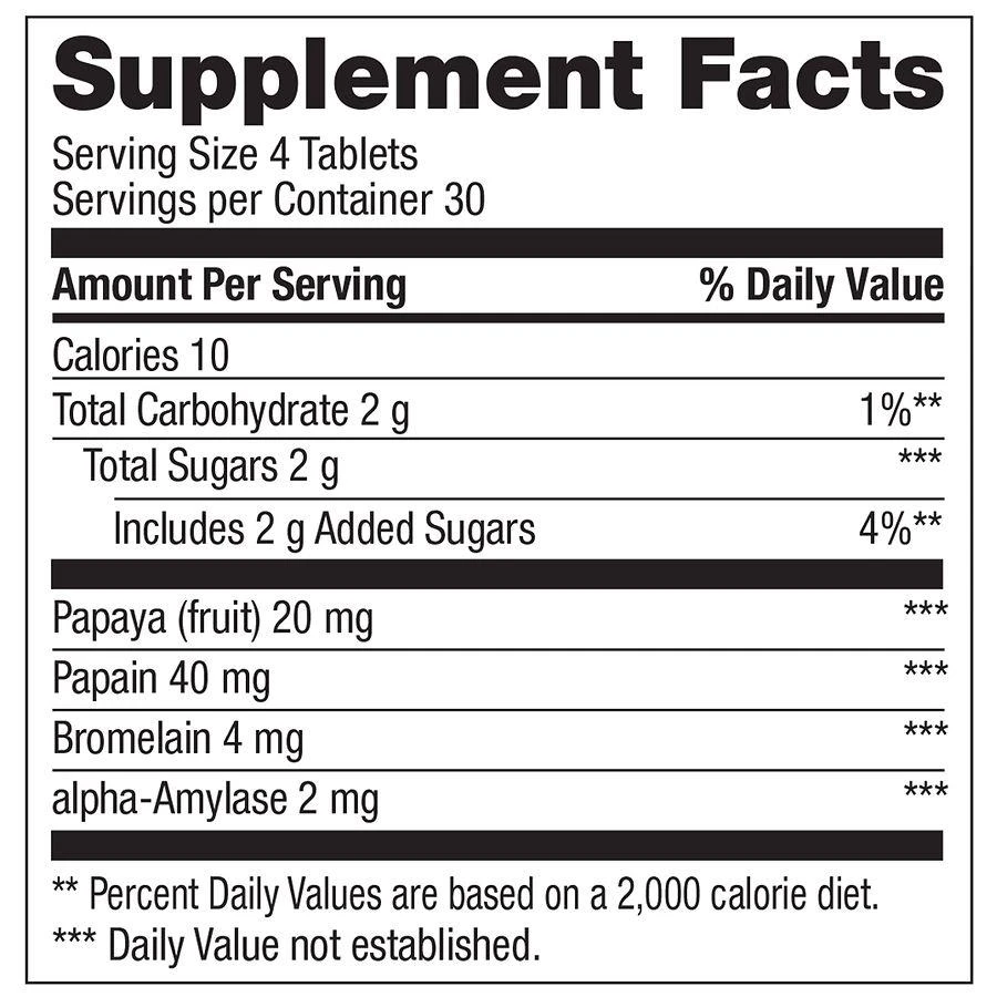 Walgreens Chewable Papaya Enzyme Complex Tablets 4