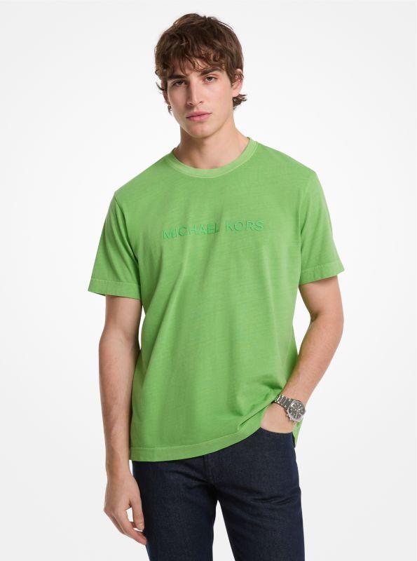 Shop Logo Garment-Dyed Cotton T-Shirt on Sale at BeyondStyle