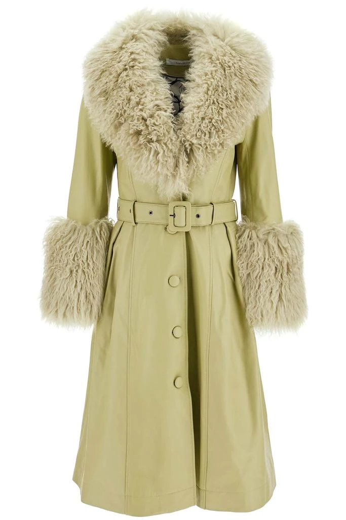 Saks Potts foxy leather and shearling long coat 1