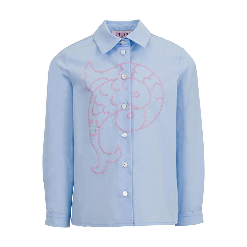 EMILIO PUCCI Emilio Pucci Junior Embroidered Straight Hem Shirt 1