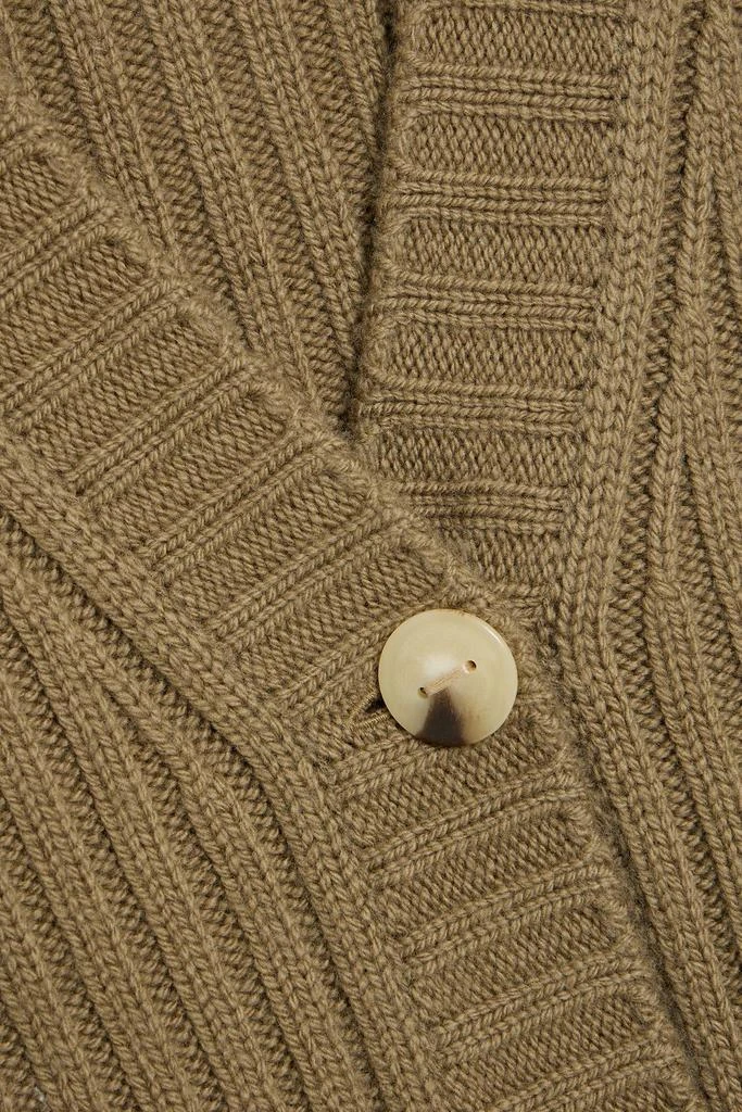 Vince Ribbed wool and cashmere-blend cardigan 4
