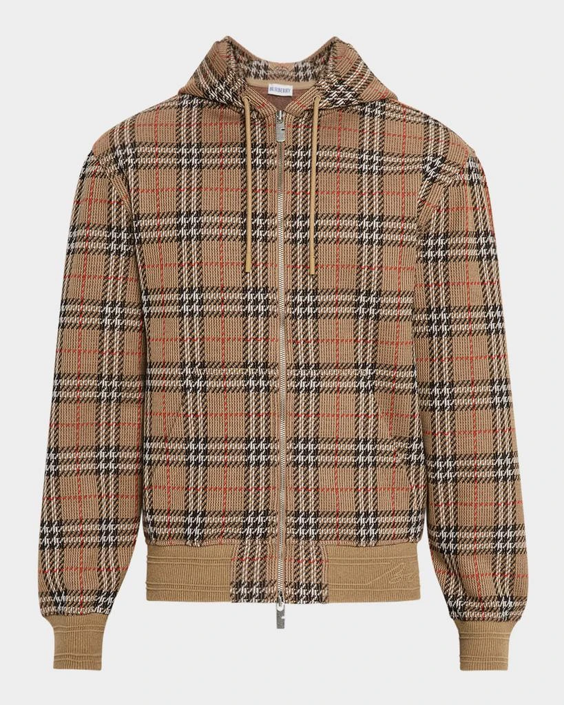 Burberry Men's Check Full-Zip Hoodie 1