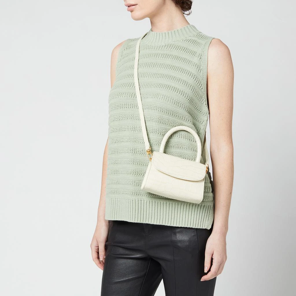 by FAR Women's Mini Croco Top Handle Bag - Cream 2