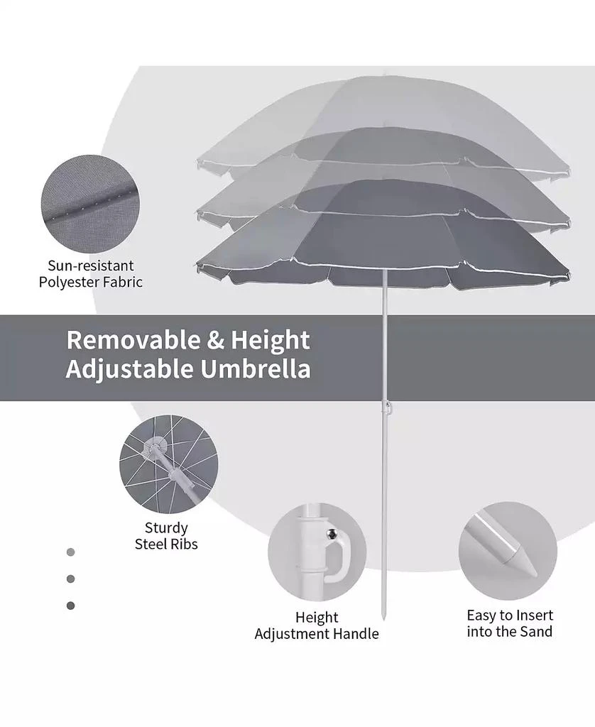 KUYOTQ Portable Folding Picnic Double Chair With Umbrella 2