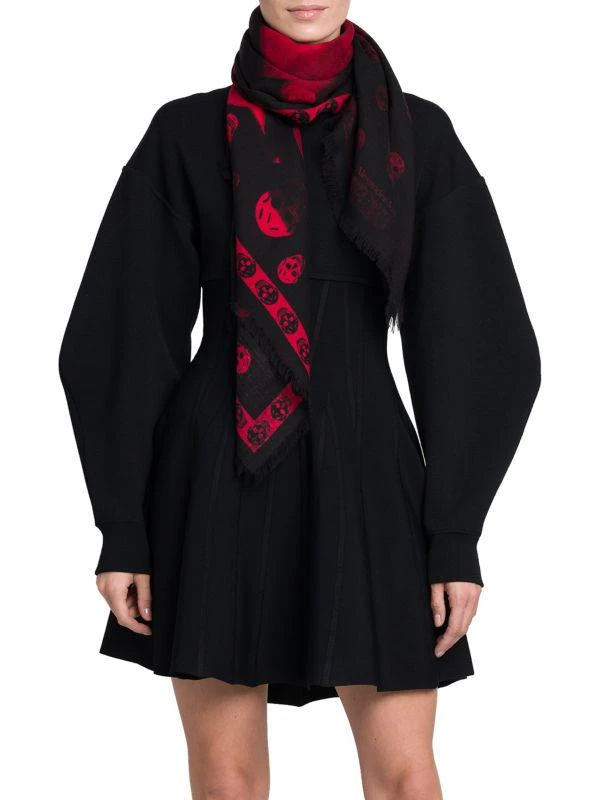 McQueen Skull Orchid Silk Scarf 1