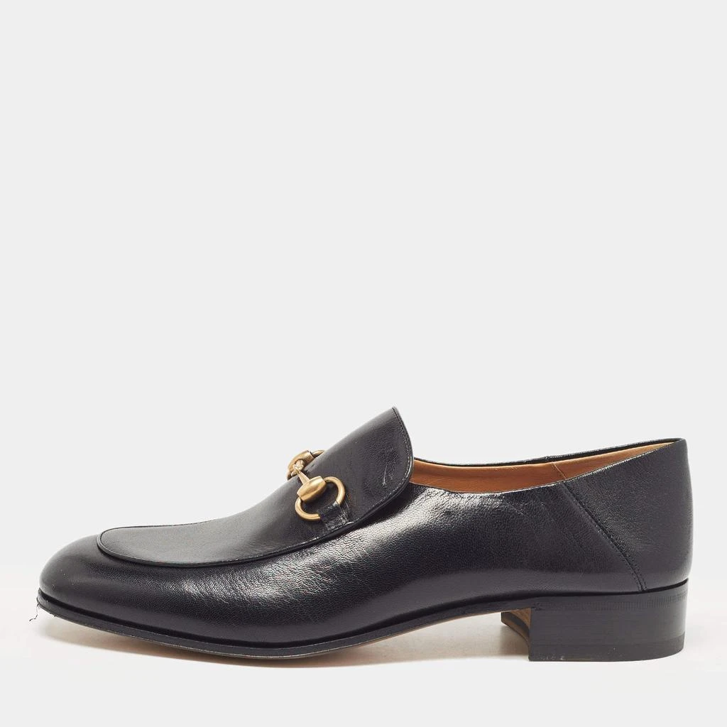 Gucci Gucci Black Leather Horsebit Quentin Slip On Loafers Size 44 1