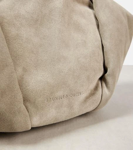 Brunello Cucinelli Fold-Over Small suede clutch 6