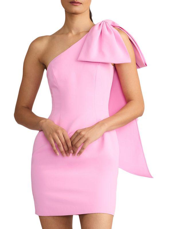 Zac Posen Wicked x Zac Posen Bow One-Shoulder Minidress