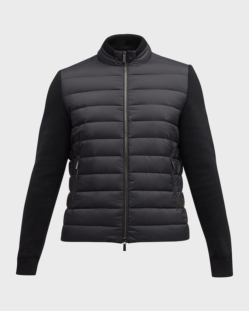 MooRER Men's Hybrid Full-Zip Jacket