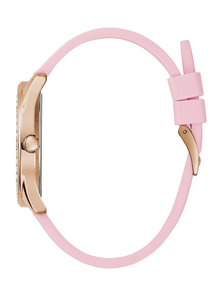 Guess Factory Gold-Tone and Pink Butterfly Analog Watch 2