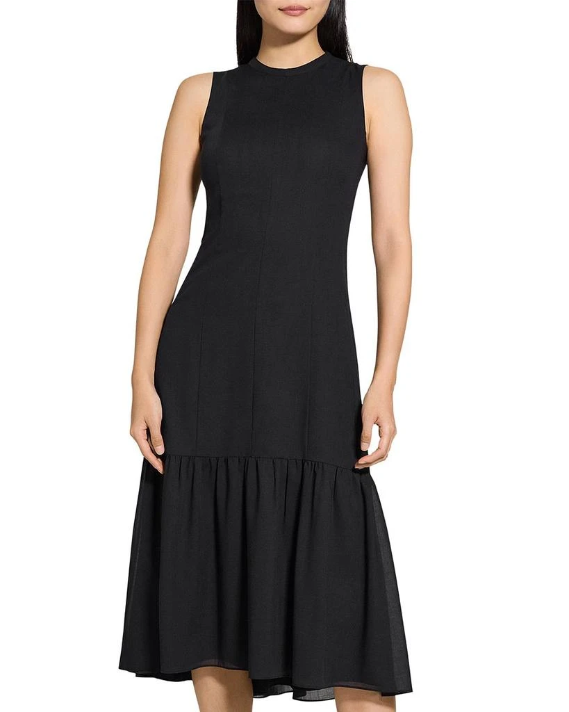 Theory Tie Neck Tiered Midi Dress 5