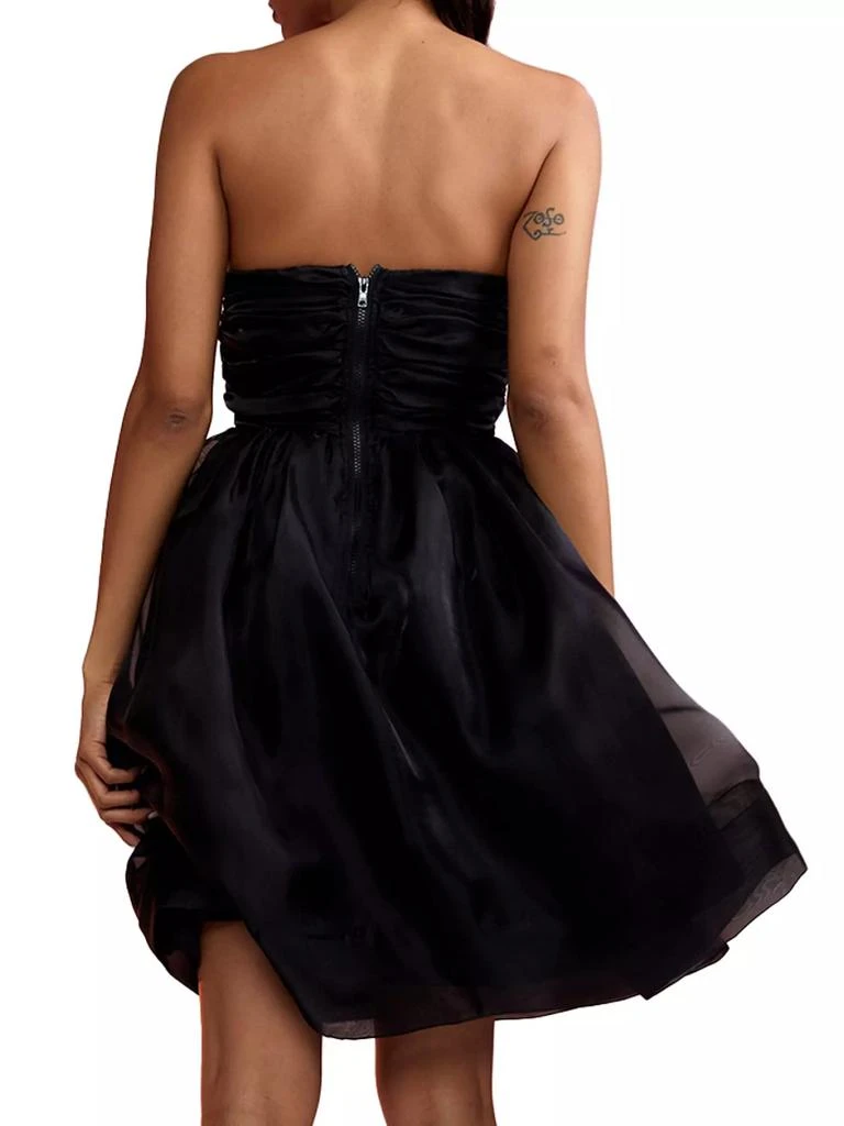 Cynthia Rowley Organza Flower Strapless Minidress 4