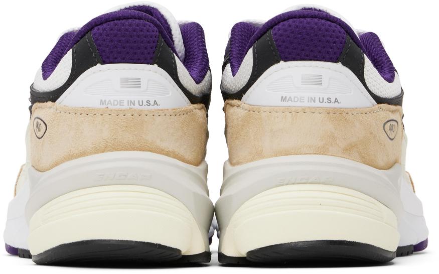 New Balance Off-White & Purple Made in USA 990v6 Sneakers