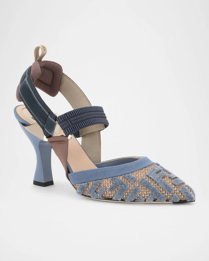 Fendi Colibri Tufted FF Sporty Slingback Pumps 1