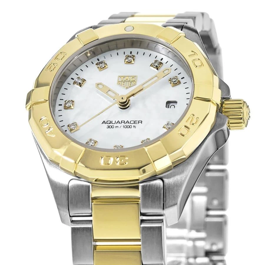 TAG Heuer Aquaracer Lady 300M 27MM Quartz Mother of Pearl Diamond Dial 18K Yellow Gold Plated Steel Women's Watch WBD1422.BB0321 2