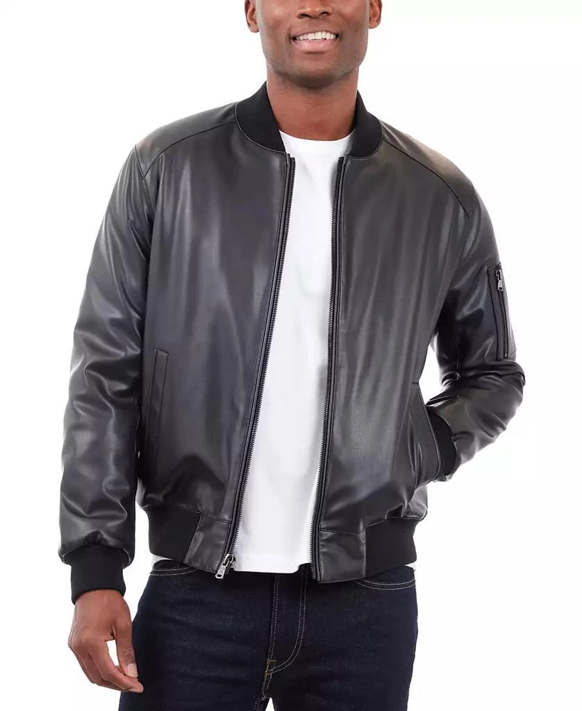 Michael Kors Men
s Faux Leather Moto Jacket 5