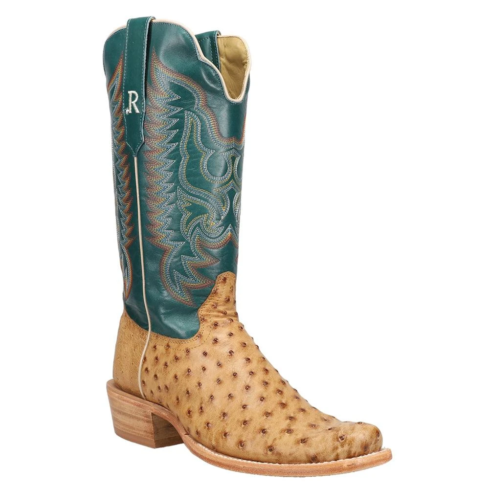 R. Watson Boots Full Quill Ostrich Square Toe Cowboy Boots 2