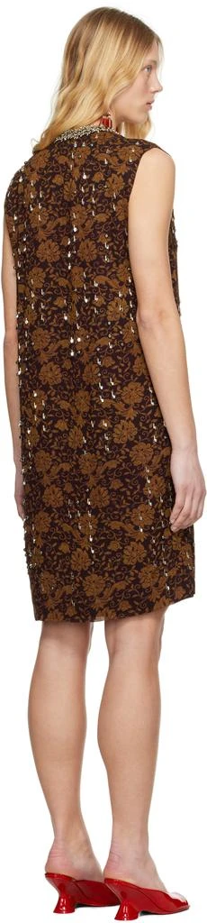 Dries Van Noten Brown Beaded Minidress 3