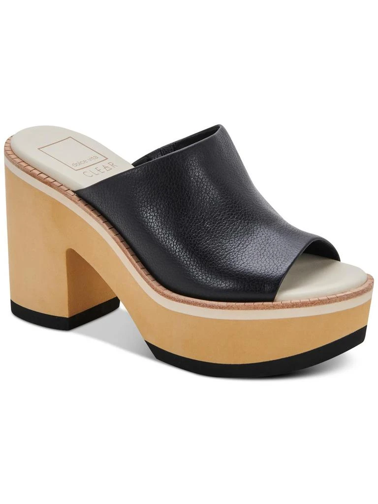 Dolce Vita Emery Womens Leather Slide Platform Sandals 1