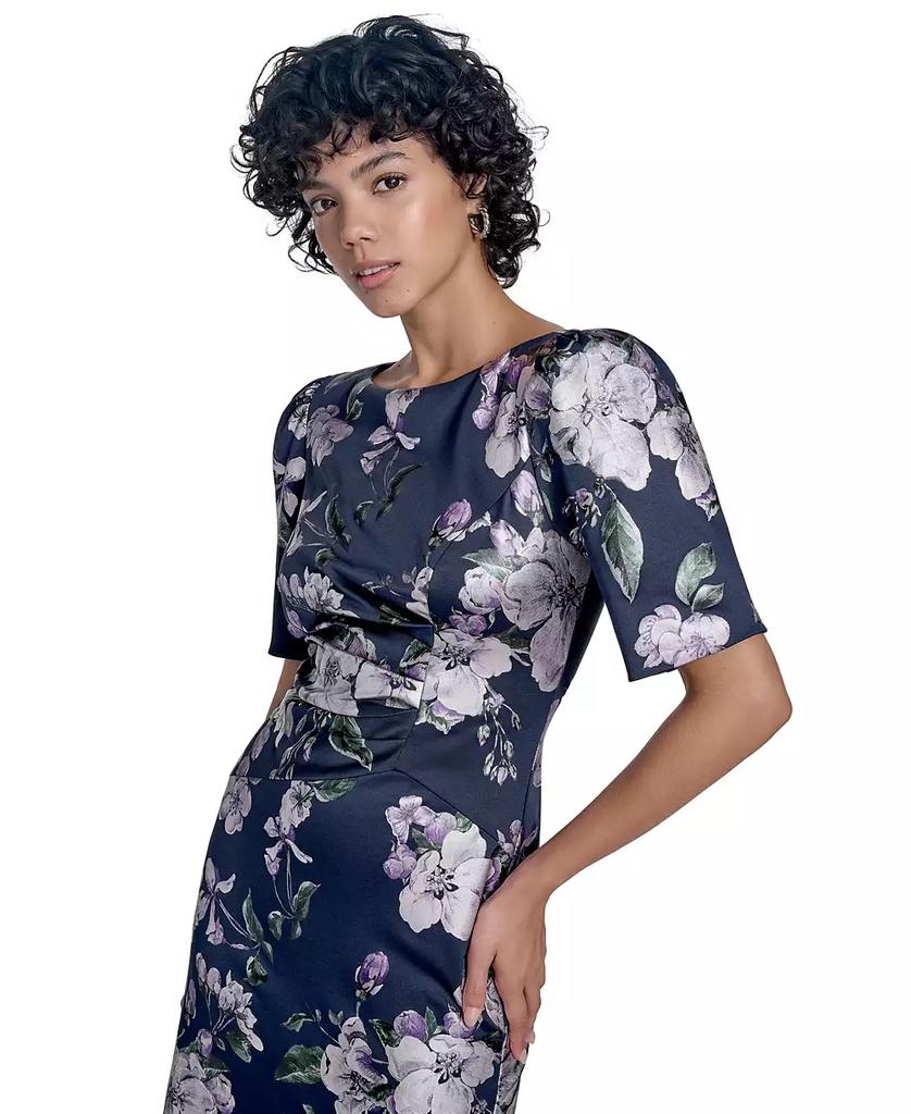 Jessica Howard Petites Printed Boat-Neck Gown