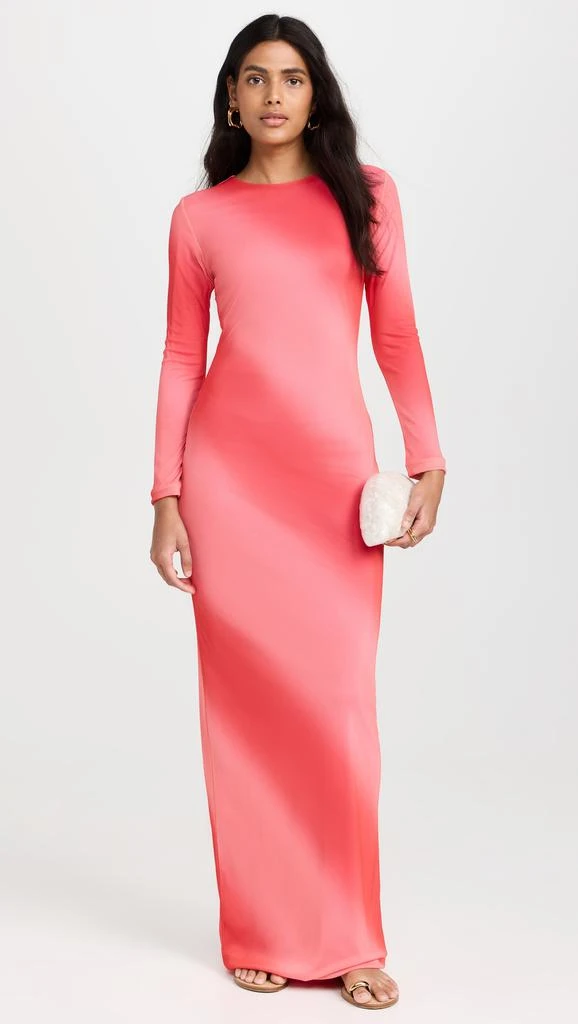 Dur Doux Coral Ombre Mesh Maxi Dress 4