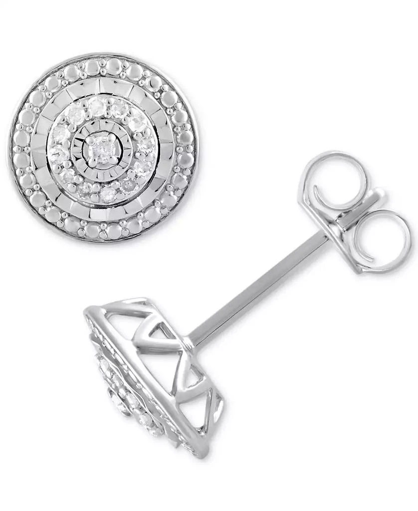 Macy's Diamond Multi-Halo Stud Earrings (1/10 ct. t.w.) in Sterling Silver 1