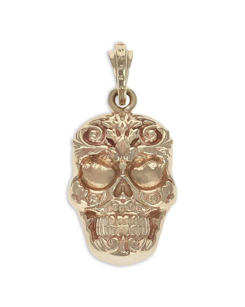 King Baby Carved Baroque Skull Pendant in 10K Yellow Gold 1