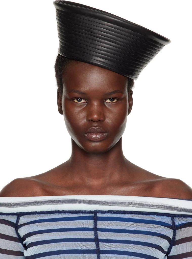 Jean Paul Gaultier Black 'The Leather Sailor' Hat 1
