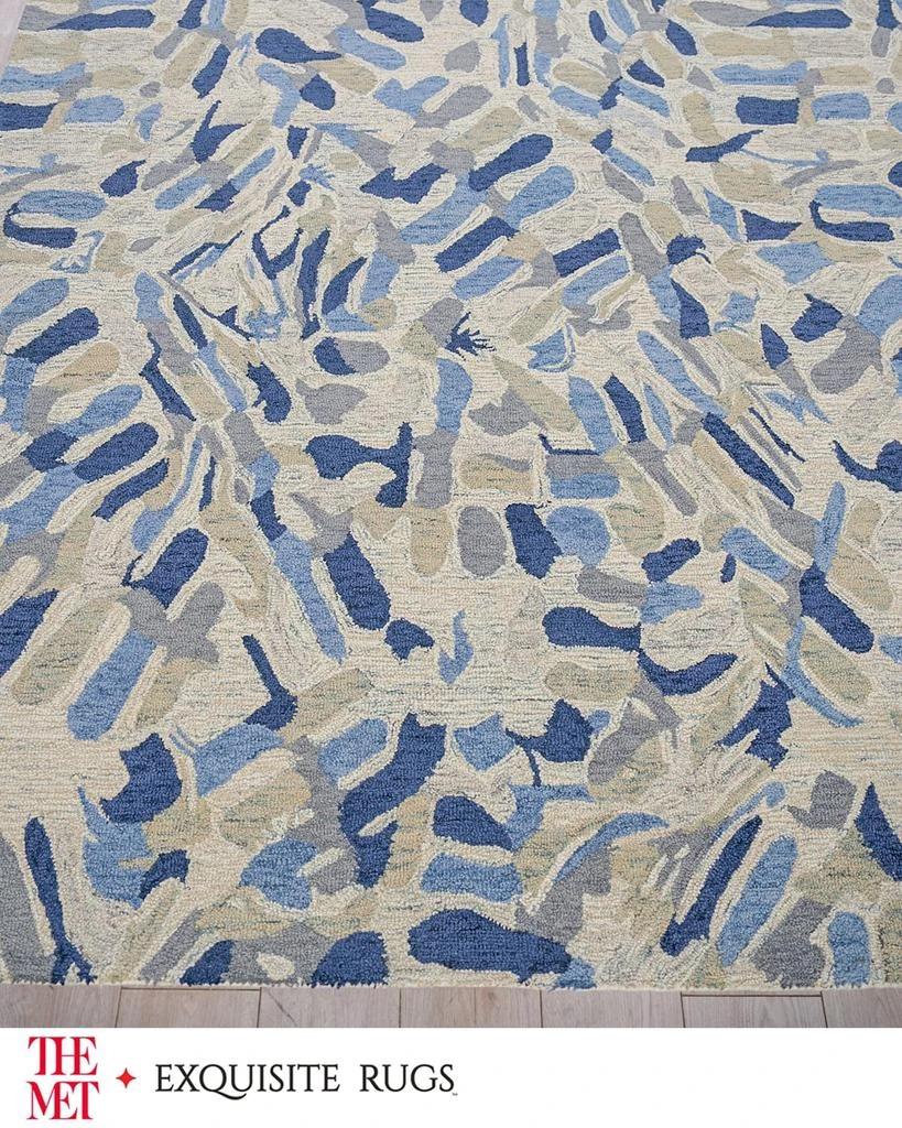 Exquisite Rugs Botanica Hand-Tufted Navy/Ivory Rug, 8' x 10' 4
