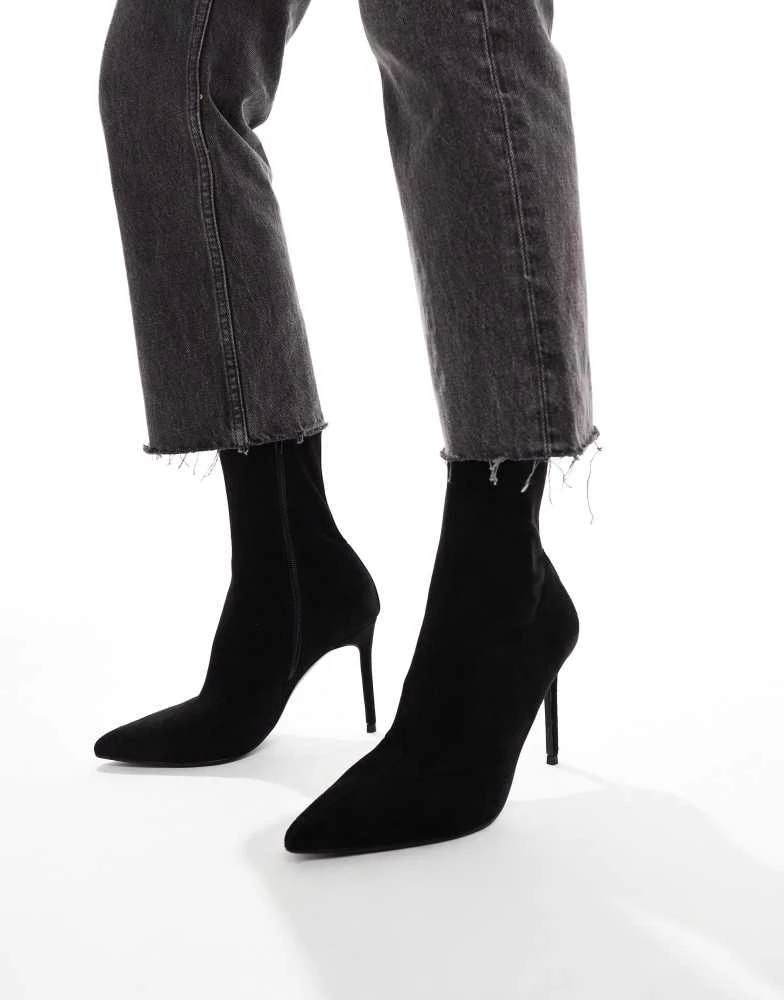 ASOS ASOS DESIGN Evie high-heeled sock boots in black 3
