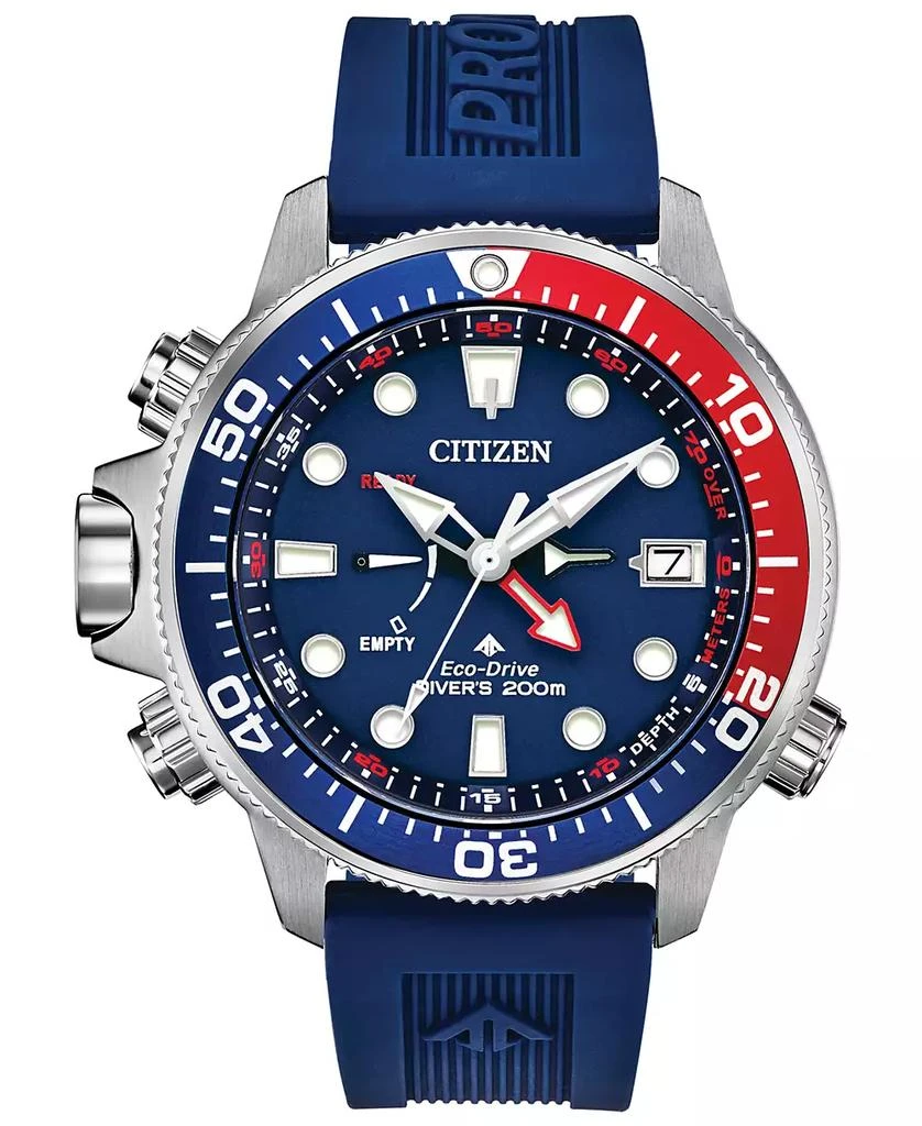 Citizen Eco-Drive Men's Promaster Aqualand Blue Silicone Strap Watch 46mm 1