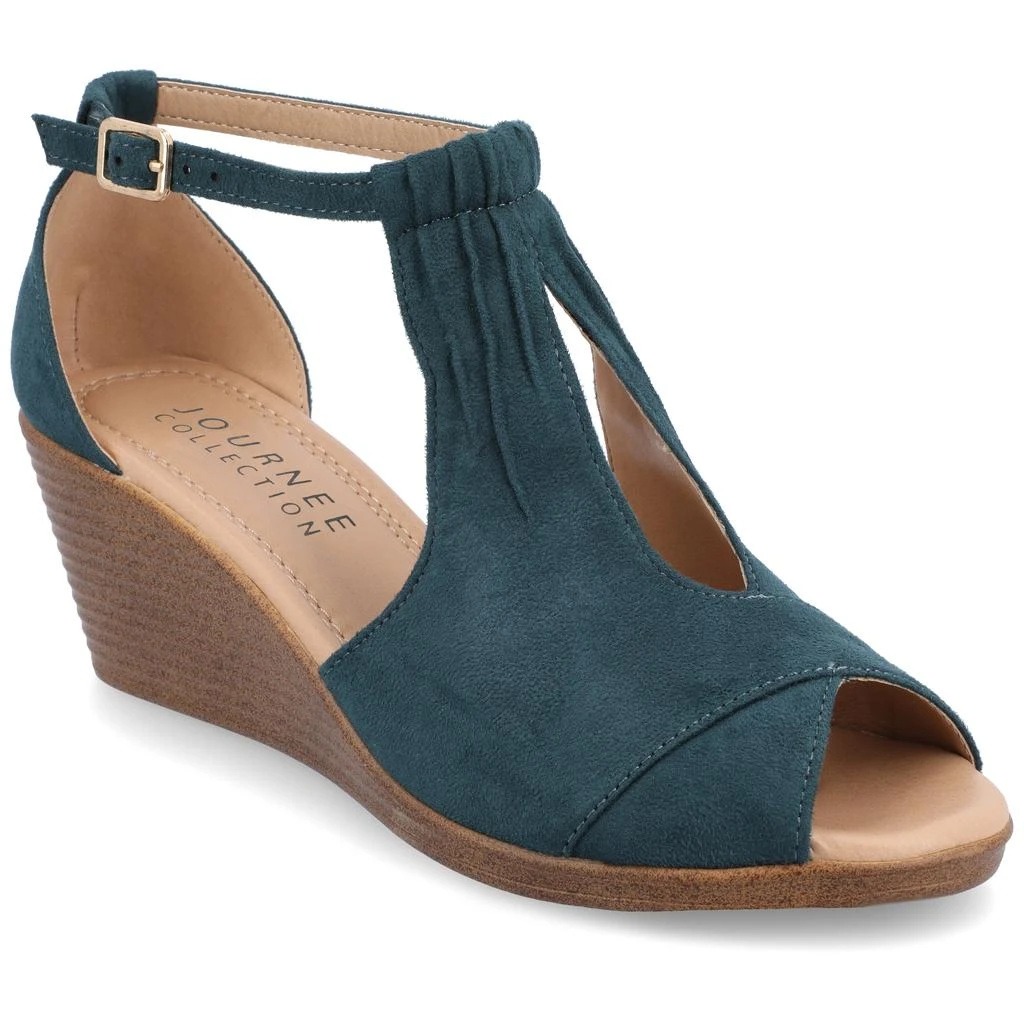 Journee Collection Narrow Width Women's Kedzie Wedge Sandals 1