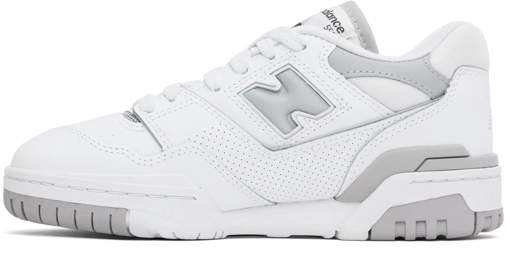 New Balance White & Gray 550 Sneakers 3