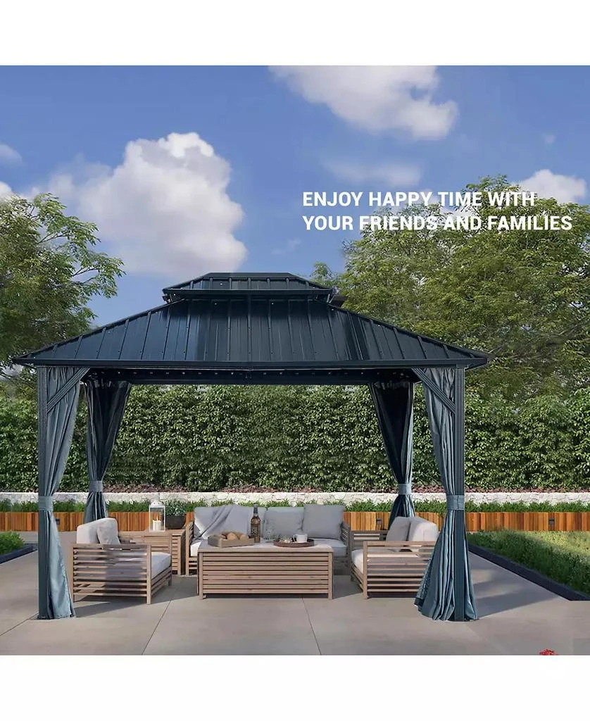 Streamdale Furniture Streamdale 10
x12
Hardtop Gazebo, Steel Roof, Aluminum Frame, Curtains
Netting 6